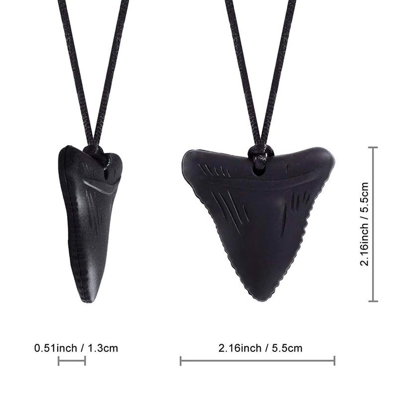 Asfroy 2 PCS Sensory Chew Necklaces - Chew Necklaces for Sensory Kids, Shark Tooth Necklace, Baby Teething Child Chewing Autism Adult, YQZIYOU - Image 2